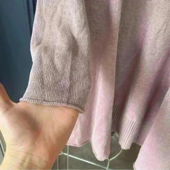Eileen fisher 100% linen size large lavender mauve 3/4 length cardigan mint cond - Picture 3 of 11